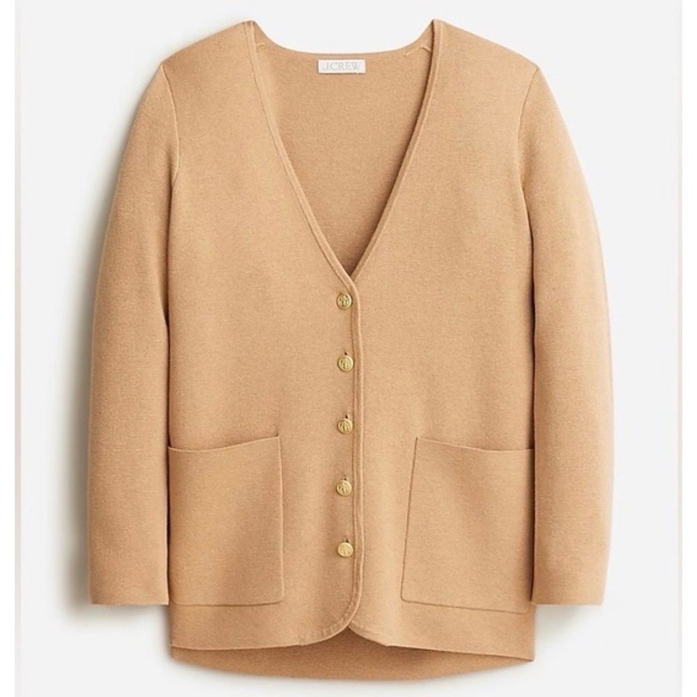 J. Crew‎ Giselle Cardigan Sweater Camel Gold Buttons Women XS Capsule Coastal